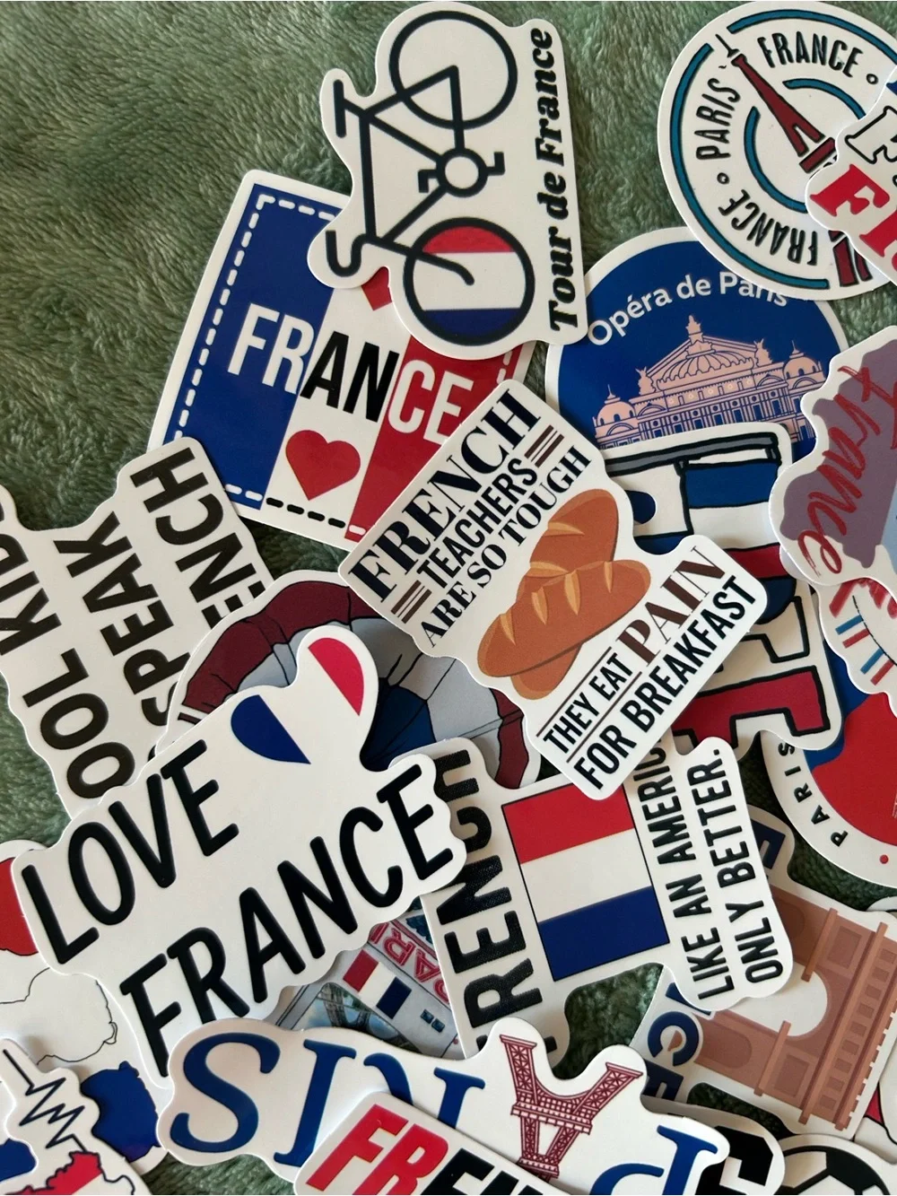45 Love France Paris Stickers Water Bottles Travel Laptop Luggage French Flag